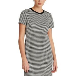 Lauren Ralph Lauren Black and White Checkered Midi Dress Size 2